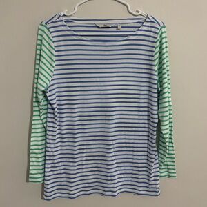 Women’s Vineyard Vines Blue and White Striped Shirt Pima Cotton New Without Tags
